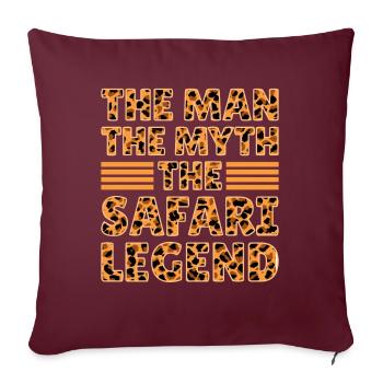 Mythe de l’homme de safari africain La légende du safari - Housse de coussin décorative 45 x 45 cm - bordeaux - Devant