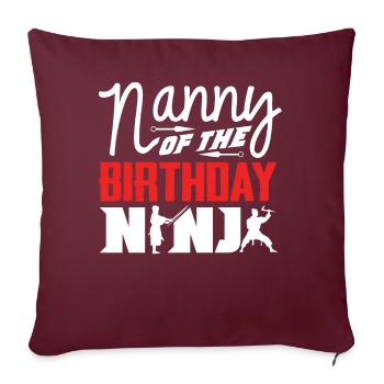 Anniversaire du Ninja, Ninja, - Housse de coussin décorative 45 x 45 cm - bordeaux - Devant