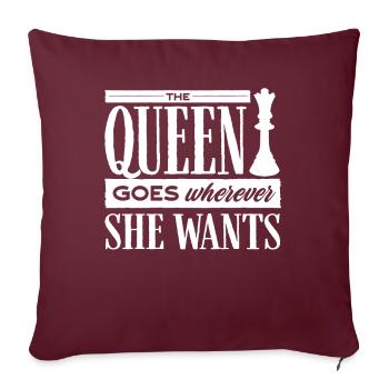 échecs, joueur d’échecs, citation d’échecs - Housse de coussin décorative 45 x 45 cm - bordeaux - Devant