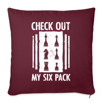 échecs, joueur d’échecs, citation d’échecs - Housse de coussin décorative 45 x 45 cm - bordeaux - Devant