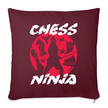 échecs, joueur d’échecs, citation d’échecs - Housse de coussin décorative 45 x 45 cm - bordeaux - Devant