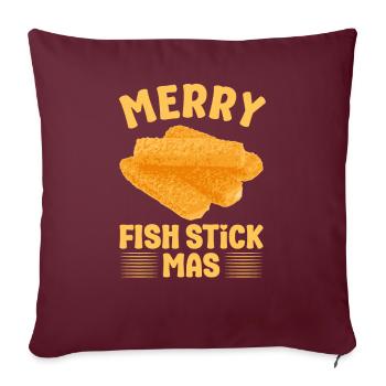 Joyeux Fish Stick Mas Noël - Housse de coussin décorative 45 x 45 cm - bordeaux - Devant