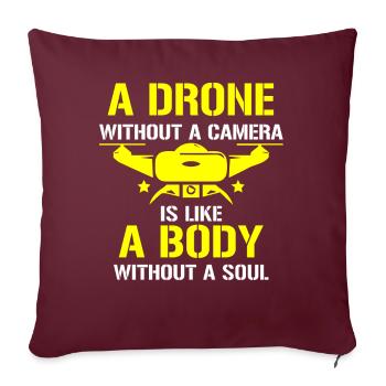Drone volant, drones, drones, modèles réduits d’avions - Housse de coussin décorative 45 x 45 cm - bordeaux - Devant