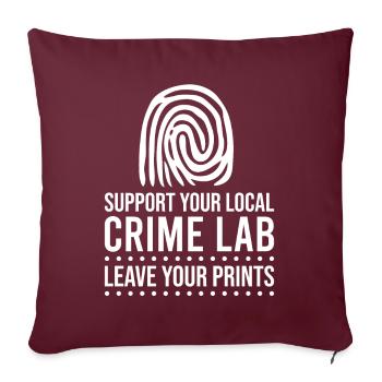 Technicien judiciaire Enquêteur sur les lieux d’un crime Peine médico-légale - Housse de coussin décorative 45 x 45 cm - bordeaux - Devant