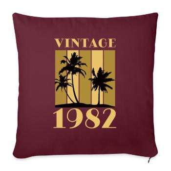 Jahrgang 1982 Geburtsjahr Geburtsdatum Vintage - Sofakissenbezug 45 x 45 cm - Burgunderrot - Vorne