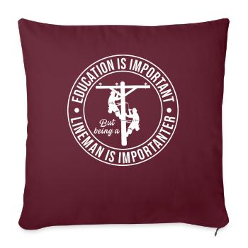 Drôle d’électricien haute tension disant électricité - Housse de coussin décorative 45 x 45 cm - bordeaux - Devant