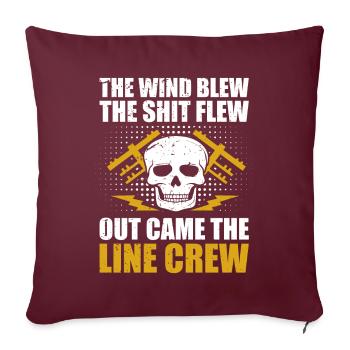 Drôle d’électricien haute tension disant électricité - Housse de coussin décorative 45 x 45 cm - bordeaux - Devant