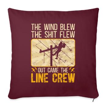 Drôle d’électricien haute tension disant électricité - Housse de coussin décorative 45 x 45 cm - bordeaux - Devant
