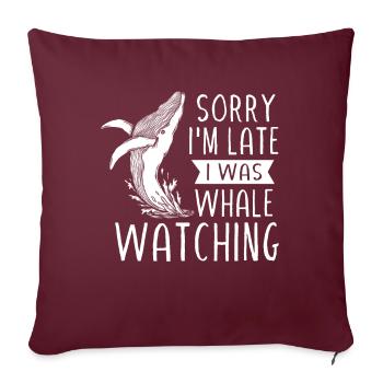 Baleines, baleines, observation des baleines, observation des baleines - Housse de coussin décorative 45 x 45 cm - bordeaux - Devant