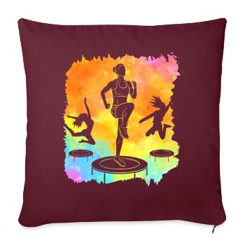 Trampolin - Sofakissenbezug 45 x 45 cm - Burgunderrot - Vorne