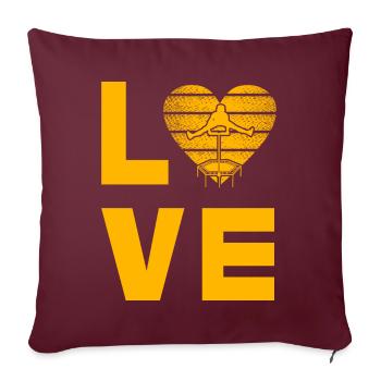 Trampoline Love - Housse de coussin décorative 45 x 45 cm - bordeaux - Devant