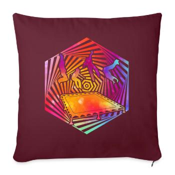 Trampolin - Sofakissenbezug 45 x 45 cm - Burgunderrot - Vorne