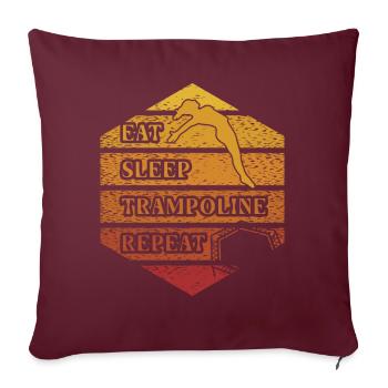Eat Sleep Trampoline Répéter - Housse de coussin décorative 45 x 45 cm - bordeaux - Devant