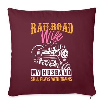 Échelle de chemin de fer, Railfan de chemin de fer - Housse de coussin décorative 45 x 45 cm - bordeaux - Devant