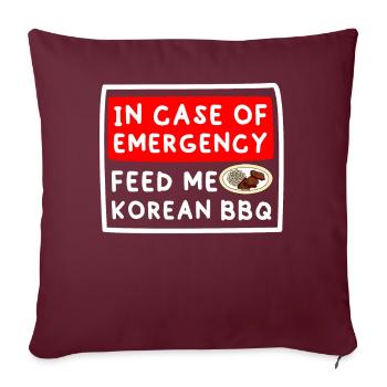 Barbecue coréen, Groupe coréen, Coréen - Housse de coussin décorative 45 x 45 cm - bordeaux - Devant