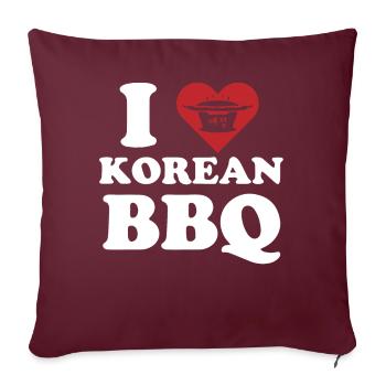 Barbecue coréen, Groupe coréen, Coréen - Housse de coussin décorative 45 x 45 cm - bordeaux - Devant