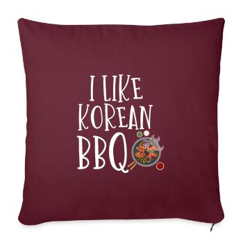 Barbecue coréen, Groupe coréen, Coréen - Housse de coussin décorative 45 x 45 cm - bordeaux - Devant