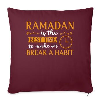 Ramadan, Ramadangeschenke, Muslimischer Urlaub - Sofakissenbezug 45 x 45 cm - Burgunderrot - Vorne