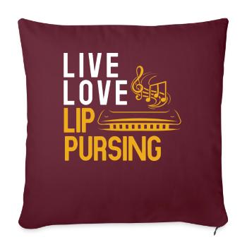 Harmoniciste, Unny harmonica - Housse de coussin décorative 45 x 45 cm - bordeaux - Devant