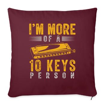 Harmoniciste, Unny harmonica - Housse de coussin décorative 45 x 45 cm - bordeaux - Devant