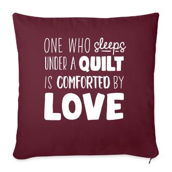 Quilting, tricot, couture, courtepointe - Housse de coussin décorative 45 x 45 cm - bordeaux - Devant