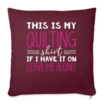 Quilting, tricot, couture, courtepointe - Housse de coussin décorative 45 x 45 cm - bordeaux - Devant
