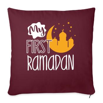 Ramadan-Feier, Muslimischer Feiertag - Sofakissenbezug 45 x 45 cm - Burgunderrot - Vorne