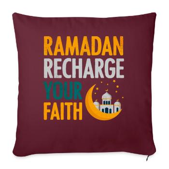 Ramadan-Feier, Muslimischer Feiertag - Sofakissenbezug 45 x 45 cm - Burgunderrot - Vorne