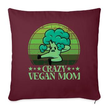 Crazy Vegan Mom - Sofakissenbezug 45 x 45 cm - Burgunderrot - Vorne