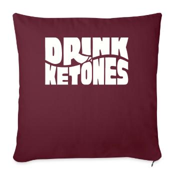 Régime Keto, régime sans glucides, céto - Housse de coussin décorative 45 x 45 cm - bordeaux - Devant