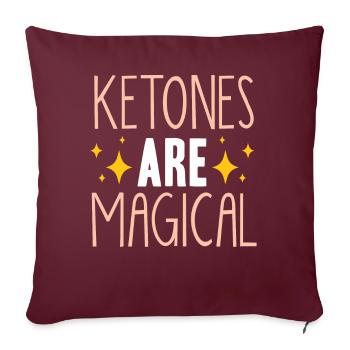 Régime Keto, régime sans glucides, céto - Housse de coussin décorative 45 x 45 cm - bordeaux - Devant
