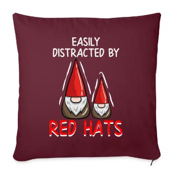 Gnome - Gnome Collecting - Gnome Collector - Housse de coussin décorative 45 x 45 cm - bordeaux - Devant