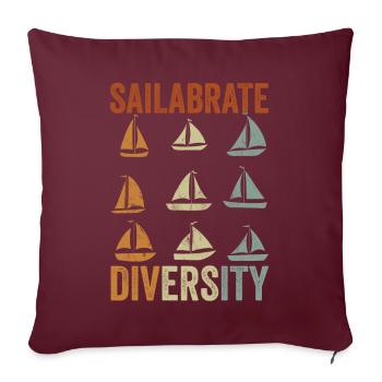 Drôle de voilier pour le capitaine du bateau - Housse de coussin décorative 45 x 45 cm - bordeaux - Devant