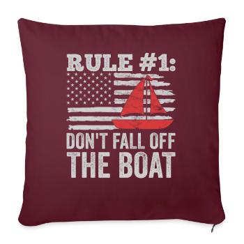 Drôle de voilier pour le capitaine du bateau - Housse de coussin décorative 45 x 45 cm - bordeaux - Devant