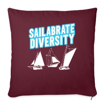 Drôle de voilier pour le capitaine du bateau - Housse de coussin décorative 45 x 45 cm - bordeaux - Devant