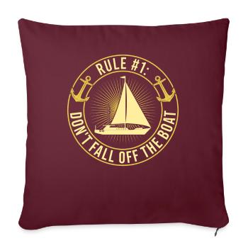 Drôle de voilier pour le capitaine du bateau - Housse de coussin décorative 45 x 45 cm - bordeaux - Devant