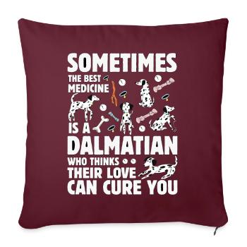 Drôle de dicton dalmate - Housse de coussin décorative 45 x 45 cm - bordeaux - Devant