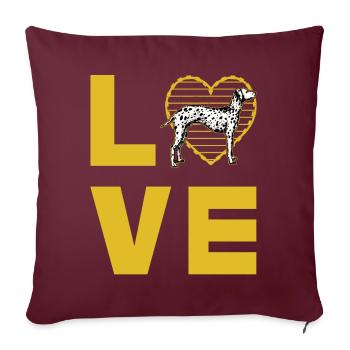 L’amour dalmate - Housse de coussin décorative 45 x 45 cm - bordeaux - Devant