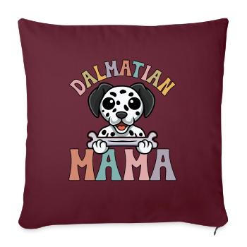 Maman dalmate - Housse de coussin décorative 45 x 45 cm - bordeaux - Devant