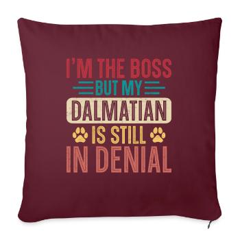 Drôle de dicton dalmate - Housse de coussin décorative 45 x 45 cm - bordeaux - Devant