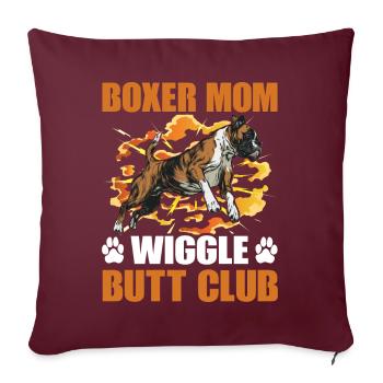 Boxer Maman Wiggle Butt Club - Housse de coussin décorative 45 x 45 cm - bordeaux - Devant
