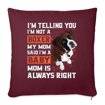 Boxer Bébé Boxer Maman - Housse de coussin décorative 45 x 45 cm - bordeaux - Devant