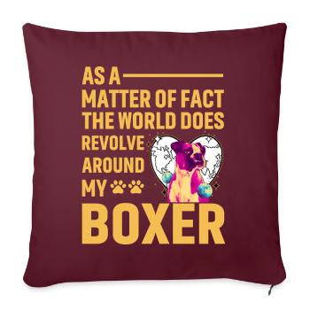 Boxeur - Housse de coussin décorative 45 x 45 cm - bordeaux - Devant