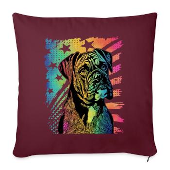 Boxeur - Housse de coussin décorative 45 x 45 cm - bordeaux - Devant