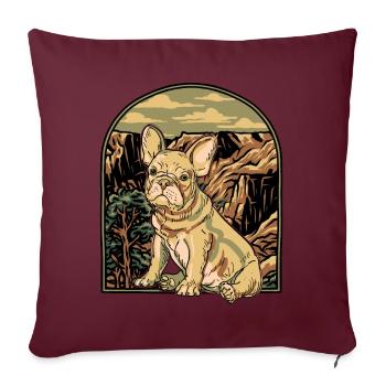 Bouledogue français - Housse de coussin décorative 45 x 45 cm - bordeaux - Devant
