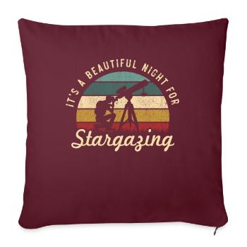 Astrophotographie, astronomie, observation des étoiles - Housse de coussin décorative 45 x 45 cm - bordeaux - Devant