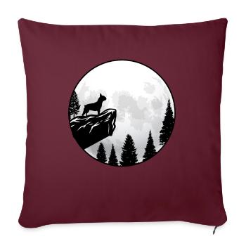 Bouledogue français - Housse de coussin décorative 45 x 45 cm - bordeaux - Devant