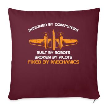 Mécanicien d’aéronefs - Housse de coussin décorative 45 x 45 cm - bordeaux - Devant