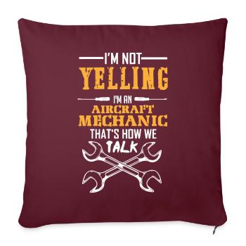 Mécanicien d’aéronefs - Housse de coussin décorative 45 x 45 cm - bordeaux - Devant