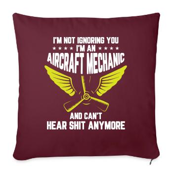 Mécanicien d’aéronefs - Housse de coussin décorative 45 x 45 cm - bordeaux - Devant